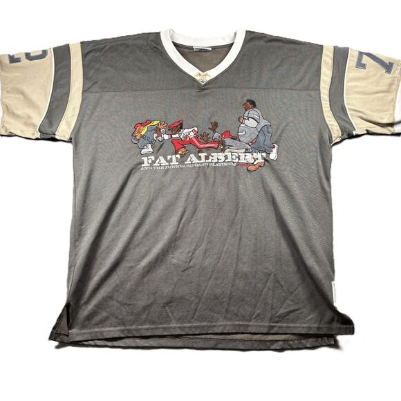 Platinum FUBU Men Football Jersey Shirt Fat Albert Junkyard Gang Gray XXL I221 - Picture 1 of 12
